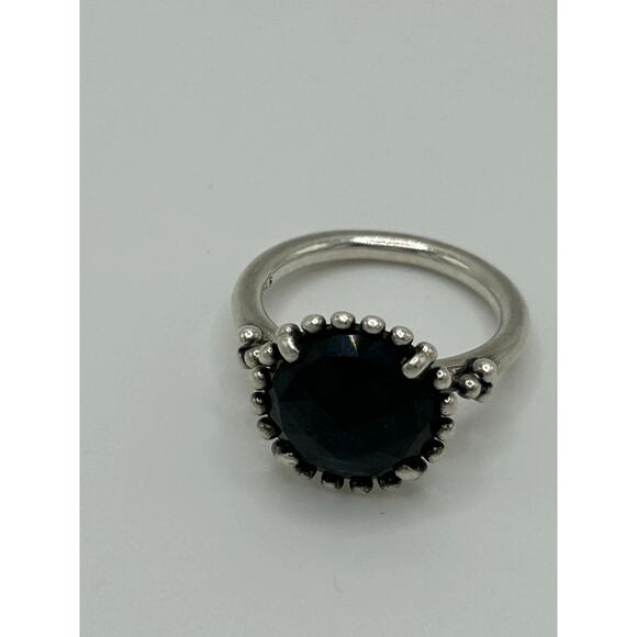 Vintage Sterling Pandora Ring with Blue Stone Size 6 - Picture 9 of 12